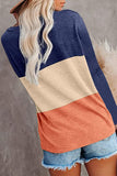 Camisetas informales con cuello redondo y unión dividida (6 colores)