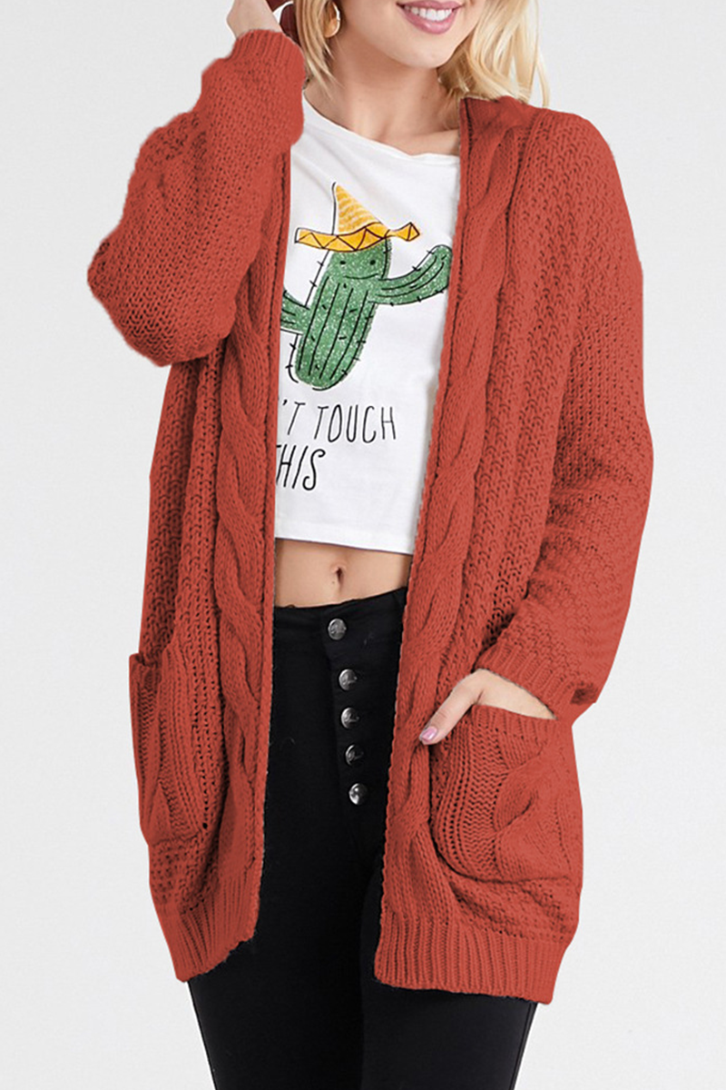 Casual Solid Split Joint Pocket Tops Sweater(4 Colors)
