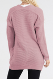 Suéter casual sólido con bolsillo dividido (4 colores)