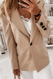 Prendas de abrigo elegantes con cuello vuelto y botones lisos (10 colores)