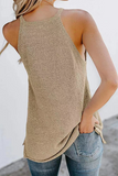 Casual Solid Patchwork Halter Tops