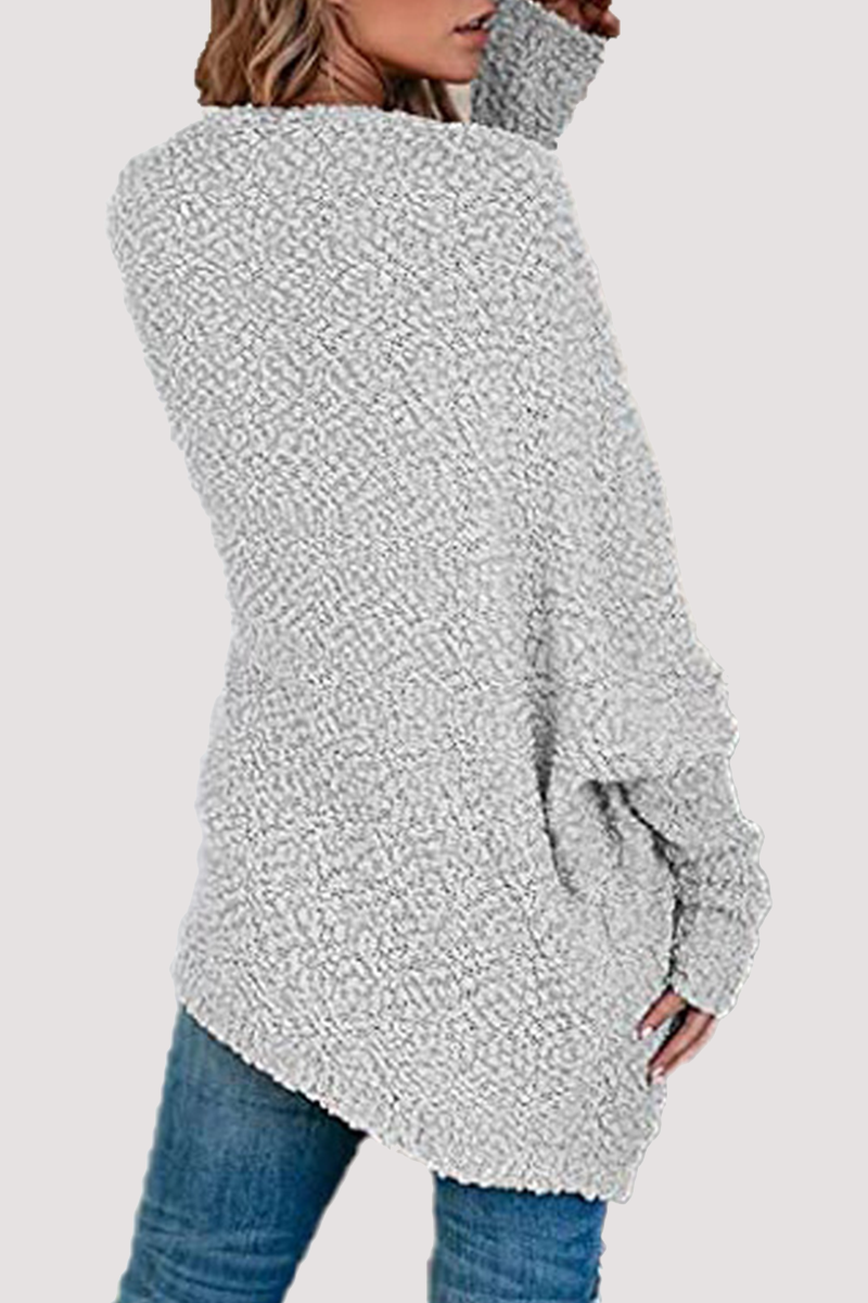 Casual Solid Pocket V Neck Tops Sweater(8 colors)