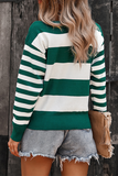 Suéteres casuales con cuello en O en contraste a rayas (4 colores)