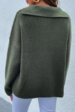Suéter casual sólido patchwork com gola aberta (4 cores)