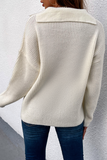 Suéter informal con cuello vuelto y parches lisos (4 colores)