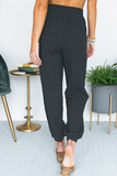 Pantalones informales de color liso Harlan con bolsillo de retazos lisos sueltos de cintura media (6 colores)