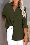 Casual Solid Split Joint Turndown Collar Tops(7 Colors)