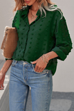 Blusas elegantes con cuello vuelto y hebilla de retales lisos (6 colores)