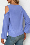Casual Solid Hollowed Out O Neck Tops Sweater