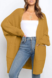 Casual Solid Pocket V Neck Tops Sweater(10 Colors)