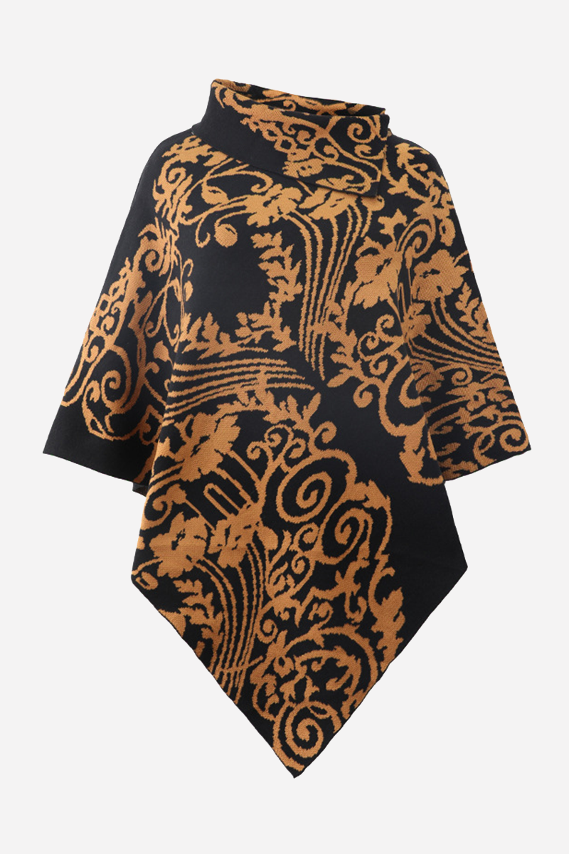 Casual Elegant Print Split Joint  Contrast Turndown Collar Outerwear