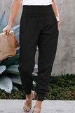 Pantalones capri informales de color liso con bolsillo liso y cintura alta (5 colores)