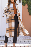 Prendas de abrigo informales con cuello vuelto y hebilla de bolsillo a cuadros (7 colores)
