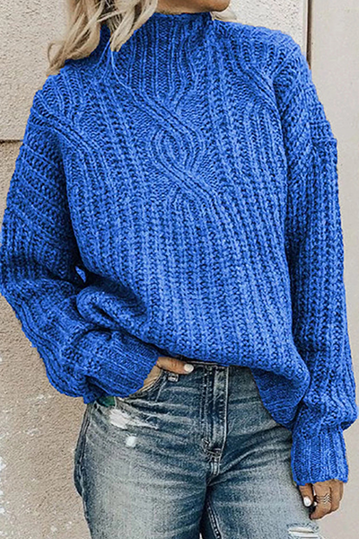 Casual Retro Patchwork Turtleneck Sweaters(4 Colors)