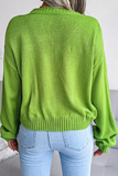 Suéter informal con cuello en V y contraste con hebilla y retales