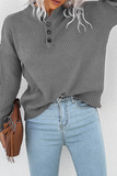 Suéter informal liso con abertura y hebilla en la parte superior