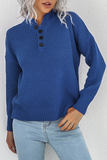 Suéter informal liso con abertura y hebilla en la parte superior