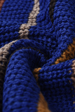 Suéteres casuais listrados patchwork com decote em V (3 cores)