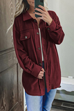 Casual Solid Buckle Turndown Collar Outerwear(8 Colors)