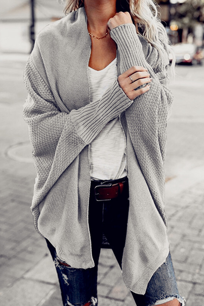 Casual Solid Split Joint Outerwear Sweater