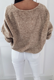 Casual Solid Basic V Neck Sweater(4 Colors)