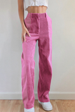 Pantalones informales de patchwork de cintura alta con contraste de patchwork callejero (6 colores)