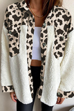 Casacos casuais xadrez leopardo com fivela de bolso e gola aberta (6 cores)