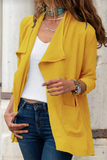 Ropa de abrigo informal con cuello vuelto y bolsillo con retazos lisos (7 colores)