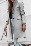 Prendas de abrigo elegantes con cuello vuelto y hebilla de retales lisos a la moda (4 colores)