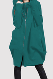 Casual Solid Pocket Zipper Hooded Collar Outerwear(8 Colors)
