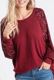 Casual Patchwork Sequins O Neck Tops（4 colors）