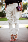 Casual sólido retalhos regular cintura média reta calças de cor sólida (4 cores)