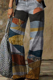 Vaqueros de mezclilla con corte de bota y cintura media con combinación dividida y estampado informal (5 colores)