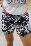 Casual Leopard Patchwork Straight Mid Waist Straight Full Print Bottoms