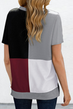 Camisetas informales con cuello redondo y unión dividida (2 colores)