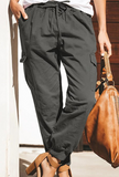 Moda sólida dividida conjunta Harlan cintura média Harlan calças de cor sólida (3 cores)