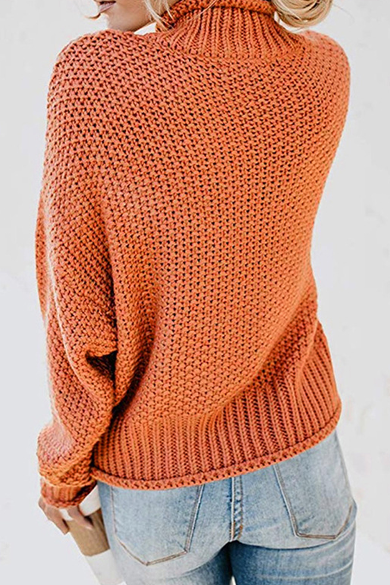 Casual Solid Split Joint Half A Turtleneck Tops(9 colors)
