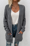 Fashion Solid Split Joint Cardigan Collar Tops(10 colors)