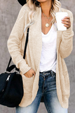 Casual Solid Split Joint Cardigan Collar Tops(5 colors)