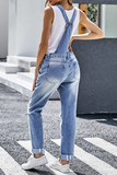 Macacões jeans Harlan casuais sólidos sem mangas
