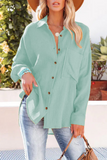 Casual Solid Patchwork Turndown Collar Tops(9 colors)