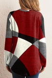 Suéteres casuais com estampa patchwork e gola redonda (5 cores)