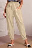 Casual sólido patchwork Harlan cintura média Harlan calças de cor sólida (4 cores)
