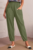Casual Solid Patchwork Harlan Mid Waist Harlan Solid Color Bottoms(4 colors)
