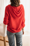 Suéteres casuales con cuello con capucha y parches lisos (5 colores)