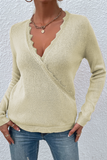Suéteres casuales con cuello en V y parches lisos (4 colores)