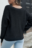 Suéteres casuais sólidos patchwork com decote em V (3 cores)