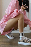 Fashion Plaid Patchwork Turndown Collar Long Sleeve Two Pieces(3 colors)