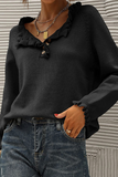 Casual Elegant Solid Buttons V Neck Tops(4 colors)
