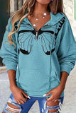 Fashion Casual Print Patchwork Hooded Collar Tops(6 colors)